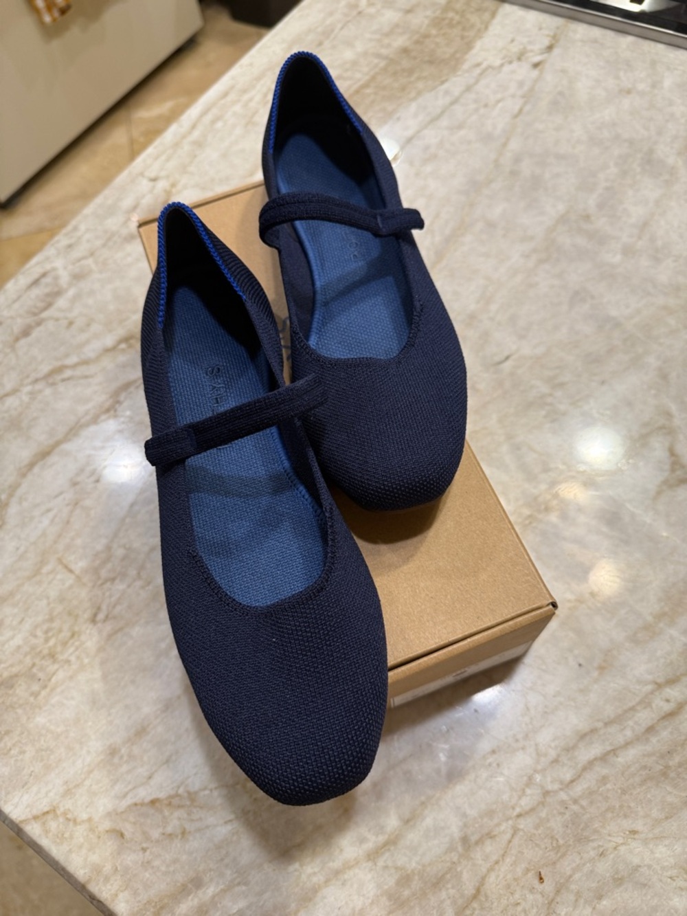 Rothy's Navy Blue Mary Jane Flats